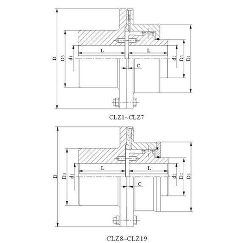 CLZ型齒式聯軸器圖紙